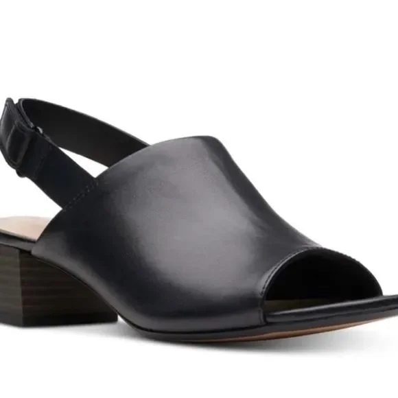 Clarks Shoes Nwot Trendy Clarks Black Elisa Kristie Leather Heel